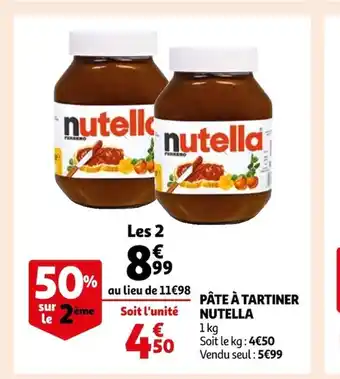 Auchan Supermarché Pate a Tartiner Nutella offre
