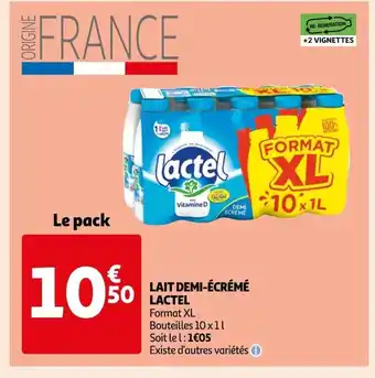 Auchan Supermarché Lait Demi-écrémé Lactel offre