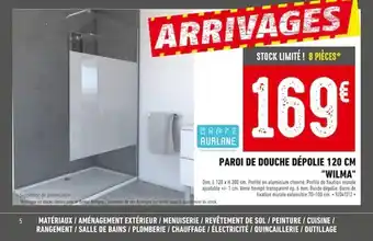 Paroi de Douche Depolie 120cm Wilma