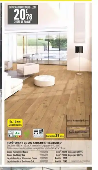 Batkor Revêtement de Sol Stratifié Residence offre