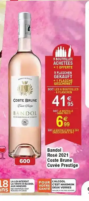 Cora x Carrefour Bandol rosé 2021 coste brune cuvée prestige offre