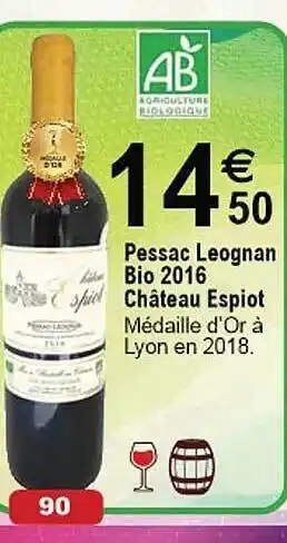 Cora x Carrefour Pessac leognan bio 2016 château espiot offre