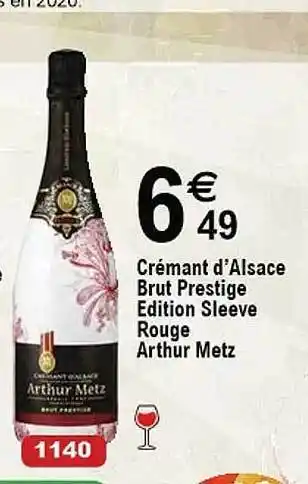 Crémant d'alsace brut prestige édition sleeve rouge arthur metz