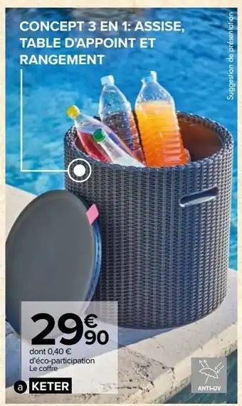 Carrefour Coffre cool stool 3 en 1 offre
