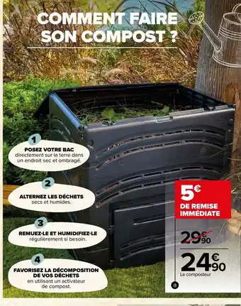 Carrefour Composteur 350l offre