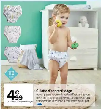 Promo Culotte d apprentissage tex baby chez Carrefour Drive