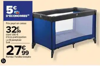 Carrefour Drive Le lit parapluie offre