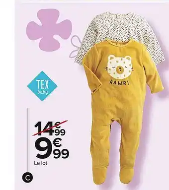 Carrefour Market Tex baby le lot offre