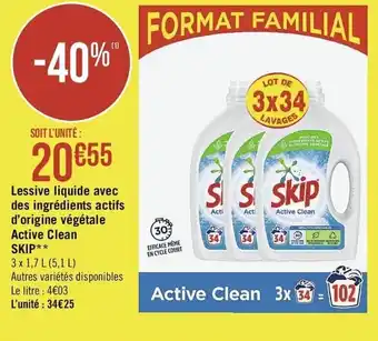 Casino Supermarchés Lessive liquide avec des ingrédients actifs offre