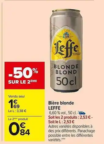 Carrefour Market Bière blonde leffe offre