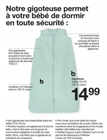 Zeeman Gigoteuse offre