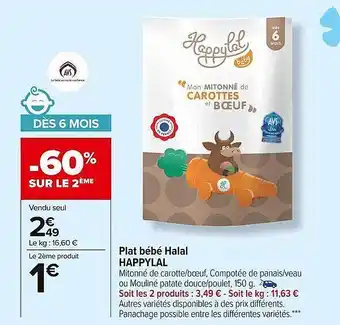 Carrefour Market Plat bébé halal happylal offre