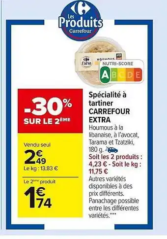 Carrefour Market Spécialité à tartiner carrefour extra offre