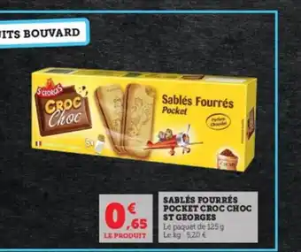 Sablés fourrés pocket croc choc st georges