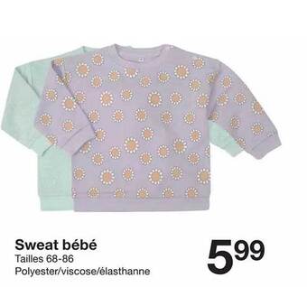 Zeeman Sweat bébé offre