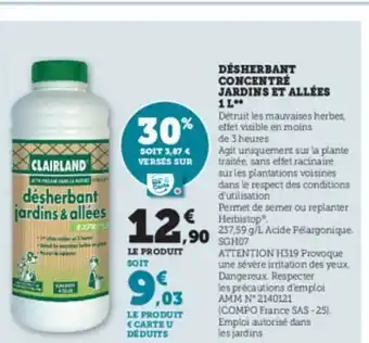 Désherbant concentré jardins et allées 1 l