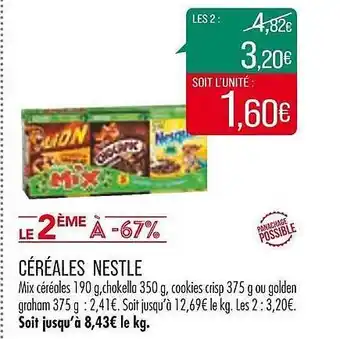 Match Céréales nestlé offre