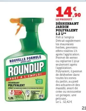 Super U Désherbant jardin polyvalent offre