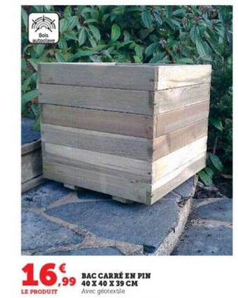 Super U Bac carré en pin offre