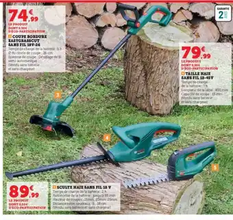 Super U Coupe bordure easygrasscut sans fil 18v-26, sculte haie sans fil 18v, taille haie sans fil 18-45v offre