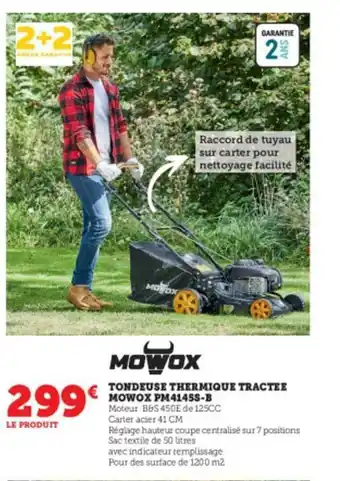 Super U Tondeuse thermique tractée mowokpm4145s-b offre