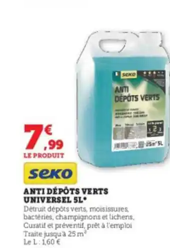 Super U Anti dépôts verts universel 5 l seko offre
