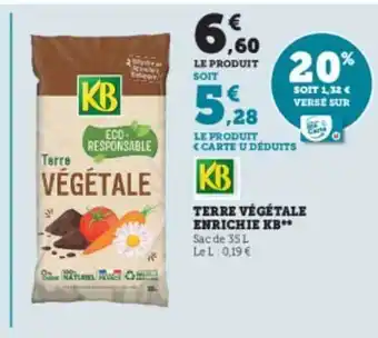 Super U Terre végétale enrichie kb offre