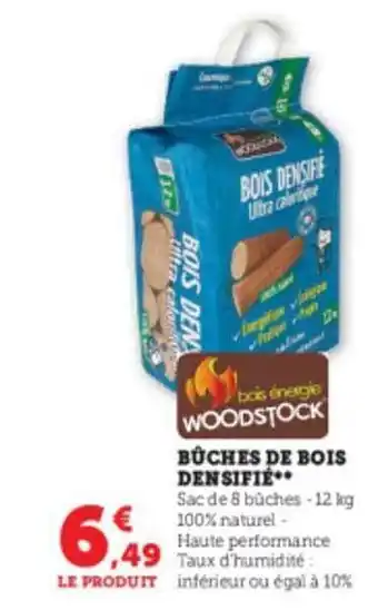 Super U Bûches de bois densifié offre