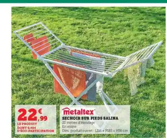 Super U Séchoir sur pied salina metaltex offre