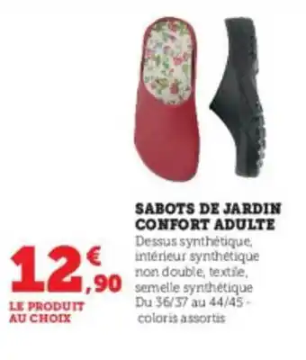 Super U Sabots de jardin confort adulte offre