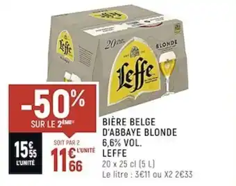 Spar Bière belge d'abbaye blonde 6,6% vol. LEFFE offre