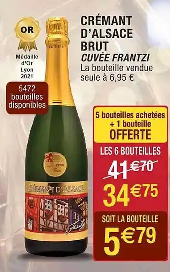 Cora x Carrefour Crémant d'alsace brut cuvée frantzi offre