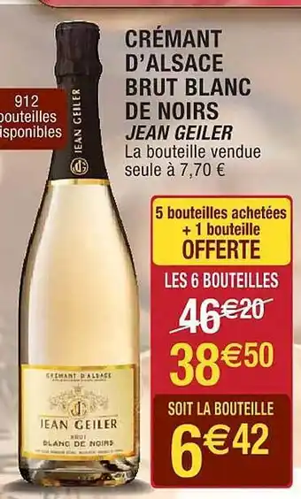 Cora x Carrefour Crémant d'alsace brut blanc de noirs jena geiler offre