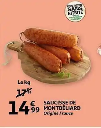Auchan Saucisse de montbéliard offre