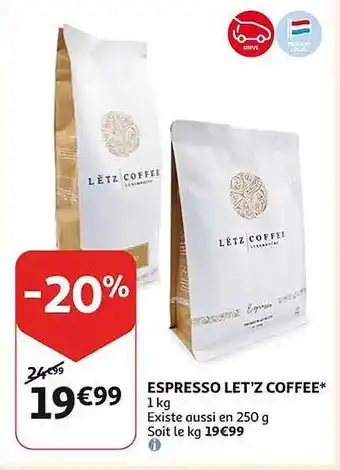 Auchan Espresso let'z coffee offre