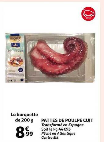 Auchan Pattes de poulpe cuit offre