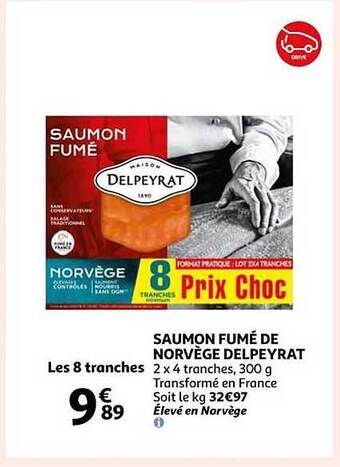 Auchan Saumon fumé de norvège delpeyrat offre