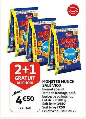 Auchan Monster munch salé vico offre