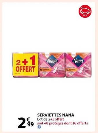Auchan Serviettes nana offre