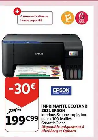 Auchan Epson imprimante ecotank 2811 offre