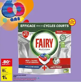 Carrefour Drive Capsules lave-vaisselle fairy offre