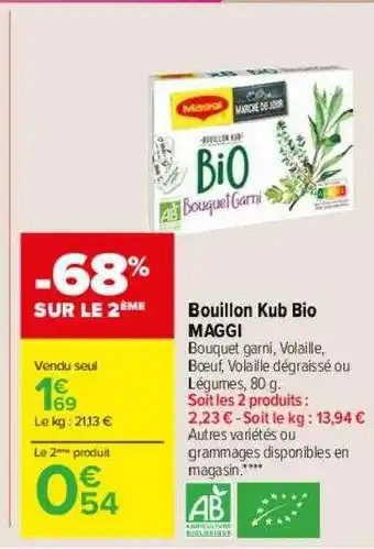 Bouillon kub bio maggi