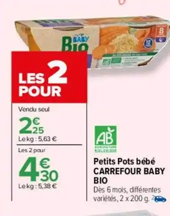 Carrefour Drive Petits pots bébé carrefour baby bio offre