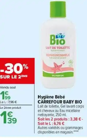 Carrefour Drive Hygiène bébé carrefour baby bio offre