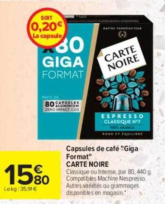 Carrefour Drive Capsules de café offre
