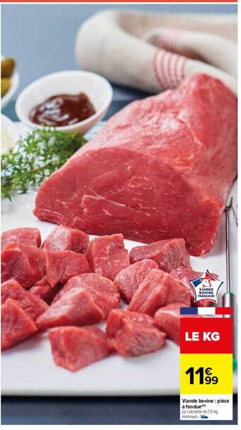 Carrefour Drive Viande bovine : pièce à fondue offre