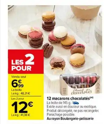 Carrefour Drive 12 macarons chocolatés offre