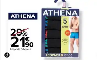 Carrefour Drive Le lot de 5 boxers athena offre