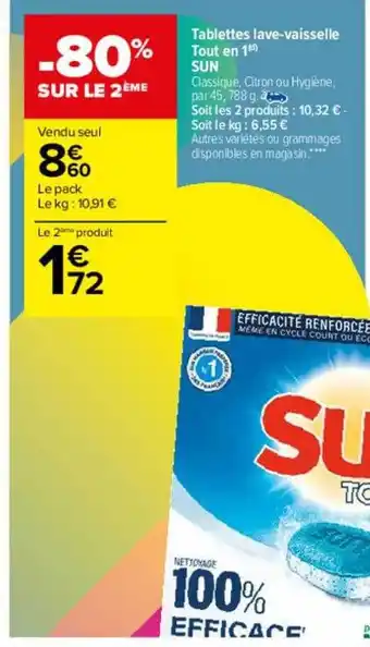 Carrefour Drive Tablettes lave-vaisselle tout en 1 sun offre