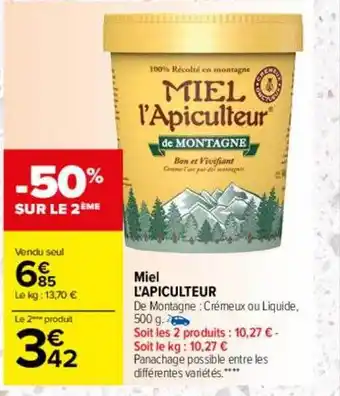 Carrefour Drive Miel l'apiculteur offre